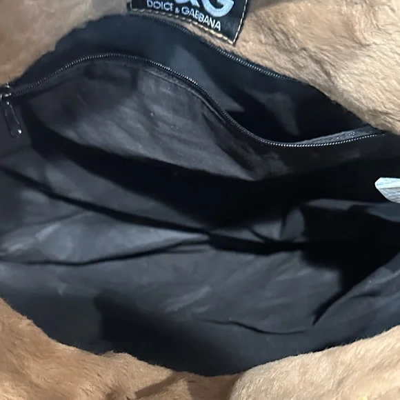Dolce & Gabbana Faux fur Brown shopper Tote Bag
